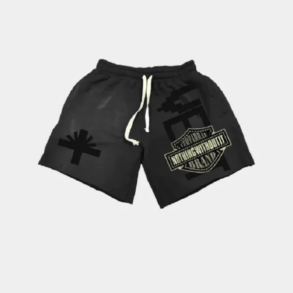 Vertabrae Double Emblem Shorts Black (2)