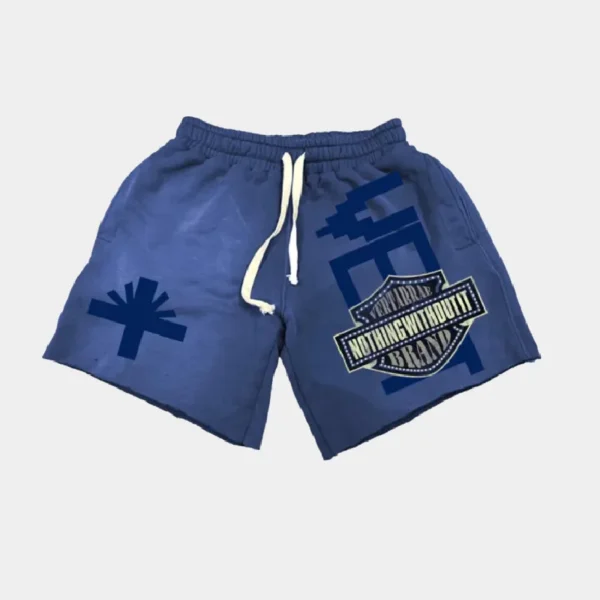 Vertabrae Double Emblem Shorts Blue