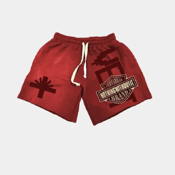 Vertabrae Double Emblem Shorts Red