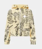 Vertabrae Ivory Graffiti Zip Up Hoodie (2)