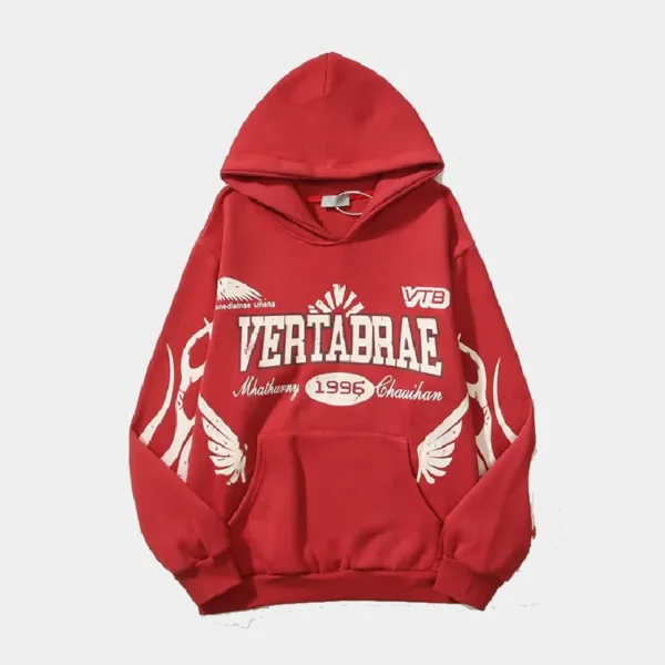 Vertabrae Logo Hoodie Red (2)