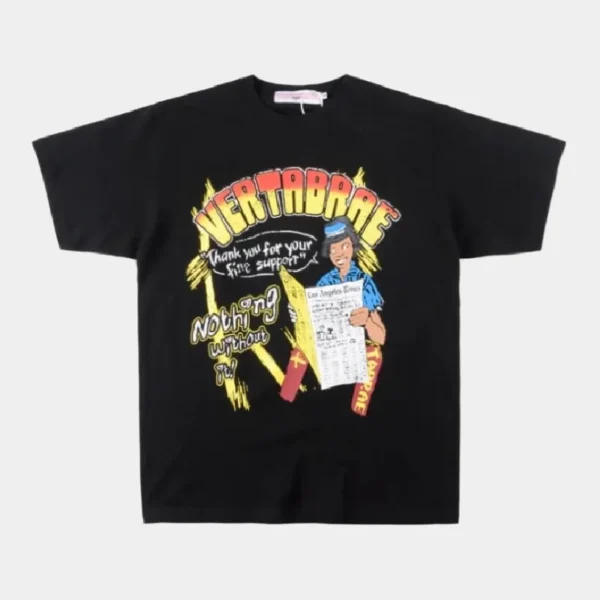 Vertabrae Nothing Without it Fire T Shirt Black